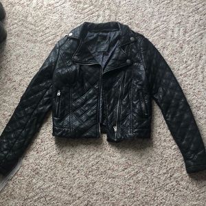 Quilted faux leather jacket